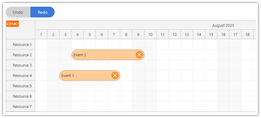 How to add a Redo button to the Vue Scheduler