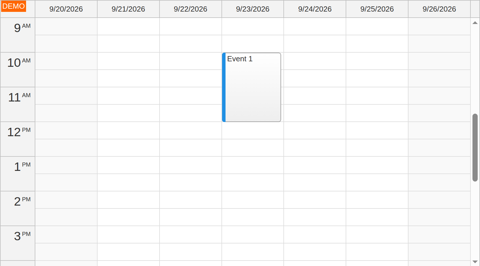 angular calendar full screen layout configuration