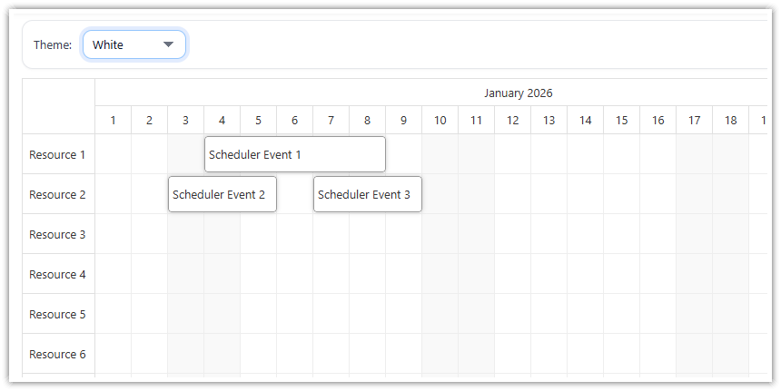 Angular Scheduler - White CSS Theme