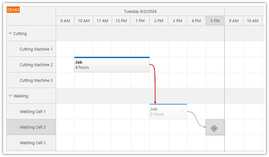 ASP.NET Core Production Workflow Scheduling - Drag Hint ASP.NET Core Production Workflow Scheduling - Drag Hint