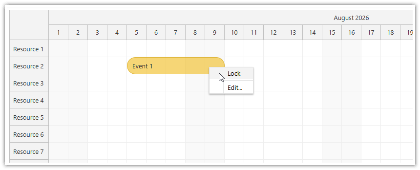JavaScript Scheduler - Lock Events using Context Menu Item