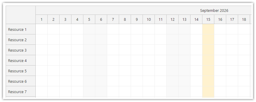 Angular Scheduler (Open-Source) - Highlighting Global Holidays in Grid