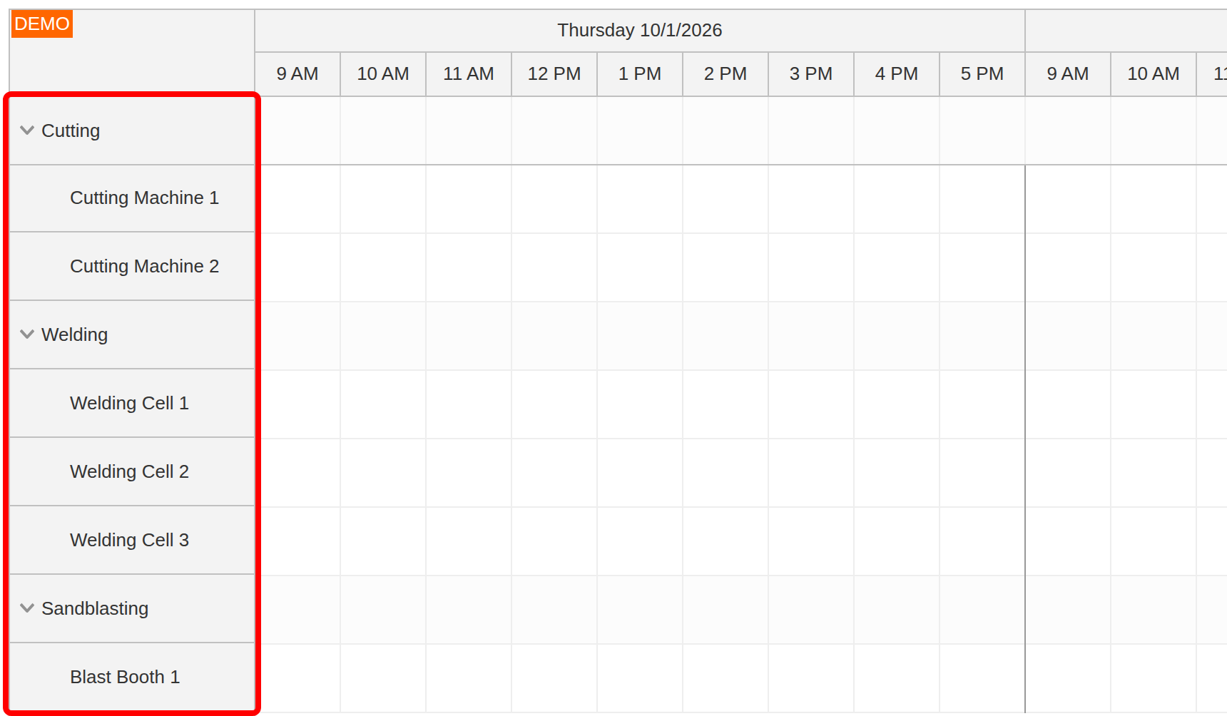 machine production job scheduling spring java resources
