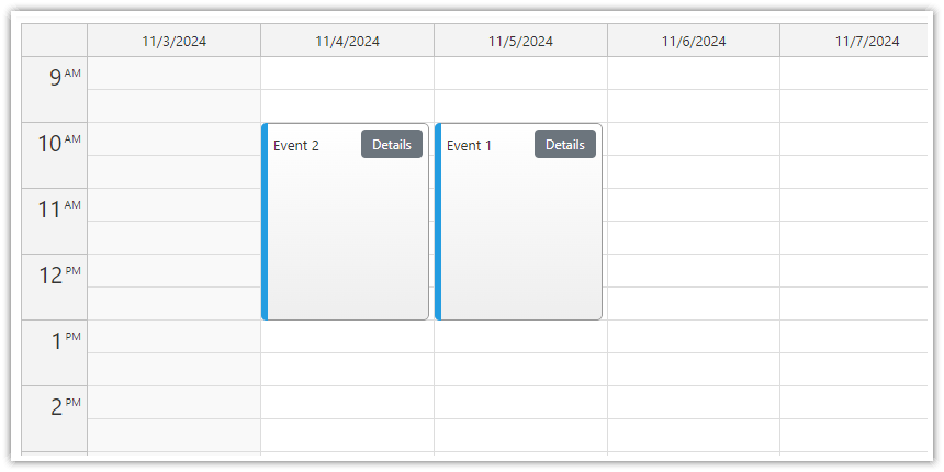 Vue Calendar (Open-Source) - Adding Buttons to Events using Vue Templates