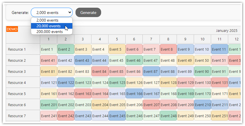 ASP.NET Core Scheduler with Dynamic Event Loading - Generate Data