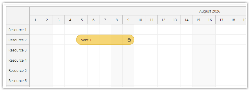 JavaScript Scheduler - Locked Event Icon