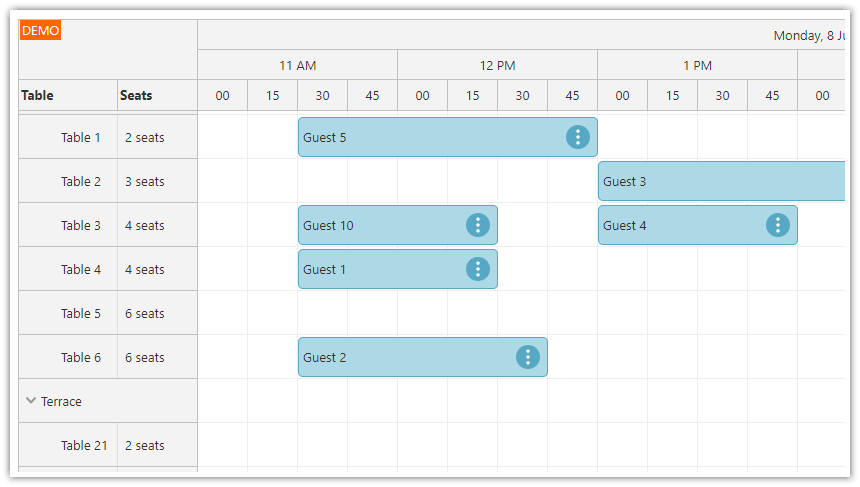 Angular Restaurant Table Reservation - Loading Reservation Data Angular Restaurant Table Reservation - Loading Reservation Data