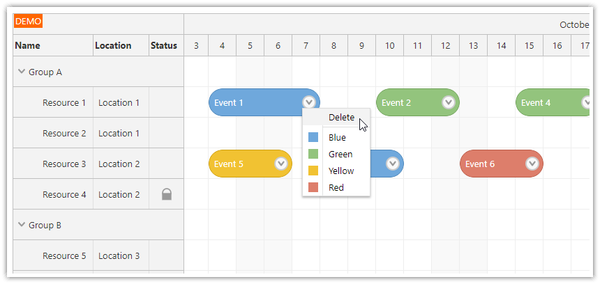 Vue.js Scheduler - Reservation Context Menu Vue.js Scheduler - Reservation Context Menu