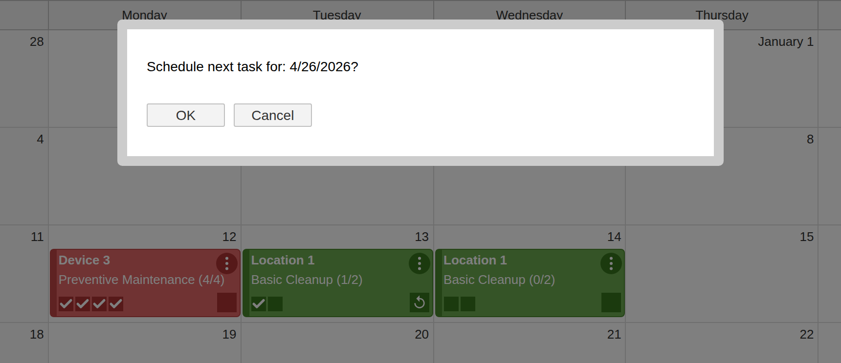 asp.net core maintenance scheduling open source next task