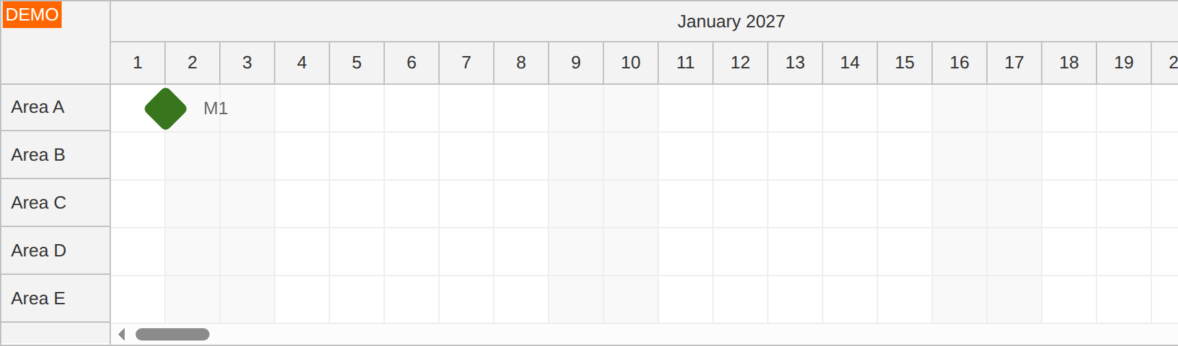 react milestone scheduler display