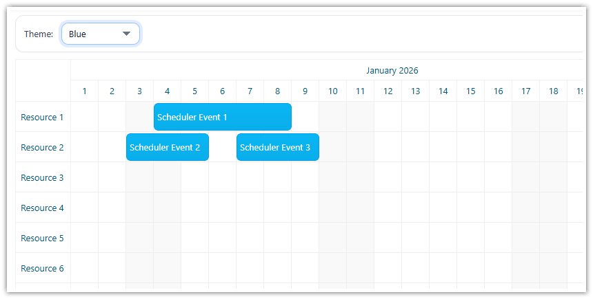 Angular Scheduler - Blue CSS Theme