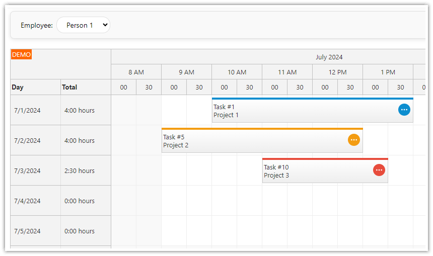 Displaying Daily Totals in Timesheet Headers Displaying Daily Totals in Timesheet Headers