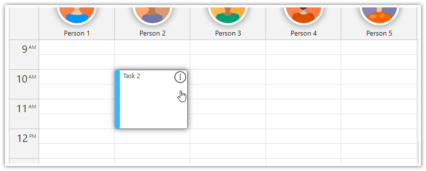 Spring Boot Resource-Scheduling Calendar Open Source - Task Context Menu Icon