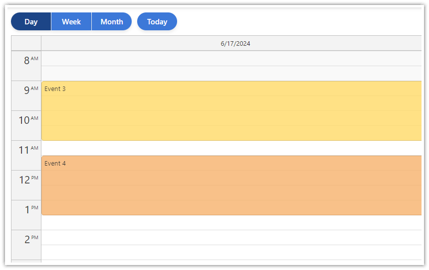 Daily Calendar View in React Daily Calendar View in React