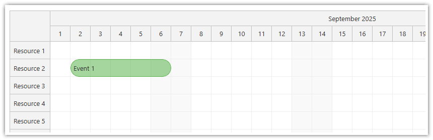 JavaScript Scheduler - Splitting an Event (Initial Configuration)