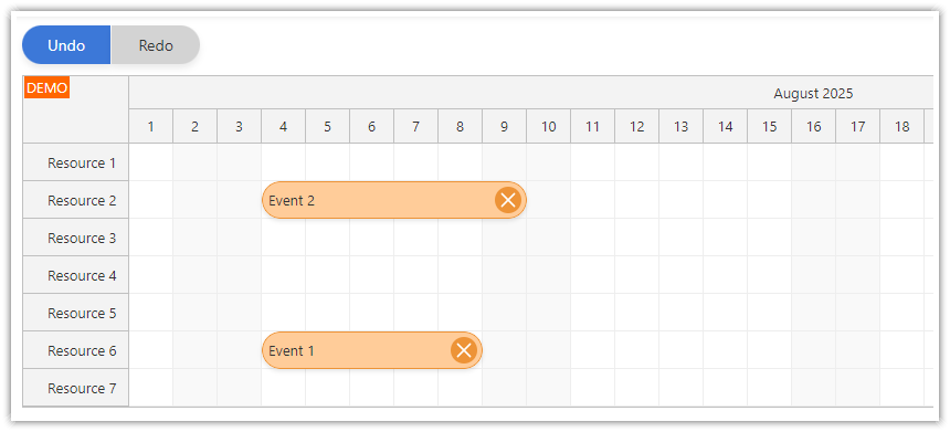 How to add an Undo button to the Vue Scheduler