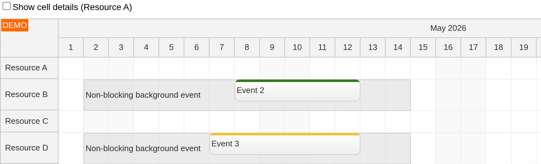 react scheduler background details