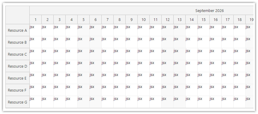 Customize the cell content using React JSX components