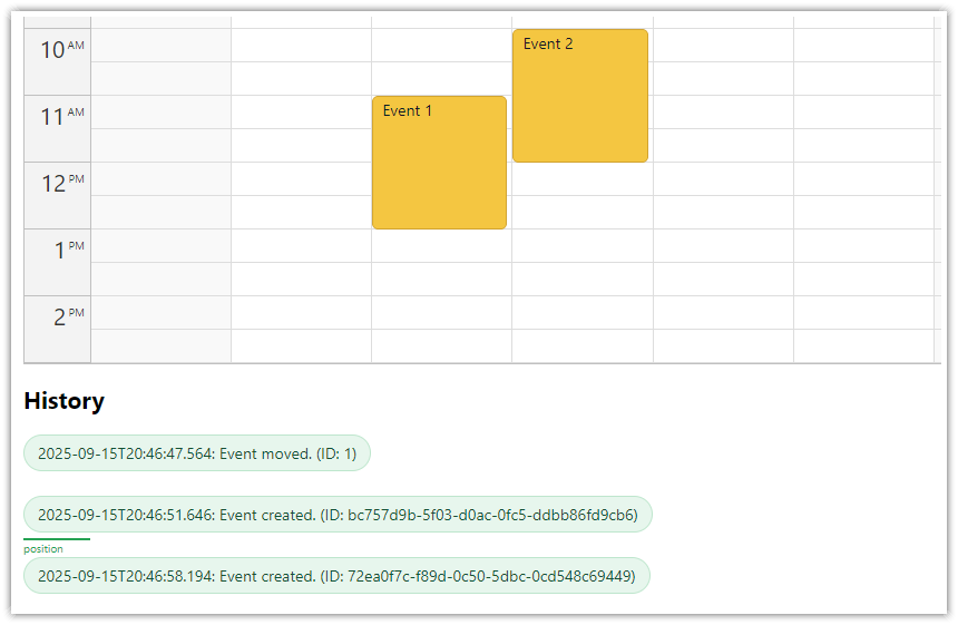 Enable Undo Redo for the Calendar (Initialization) Enable Undo Redo for the Calendar (Initialization)