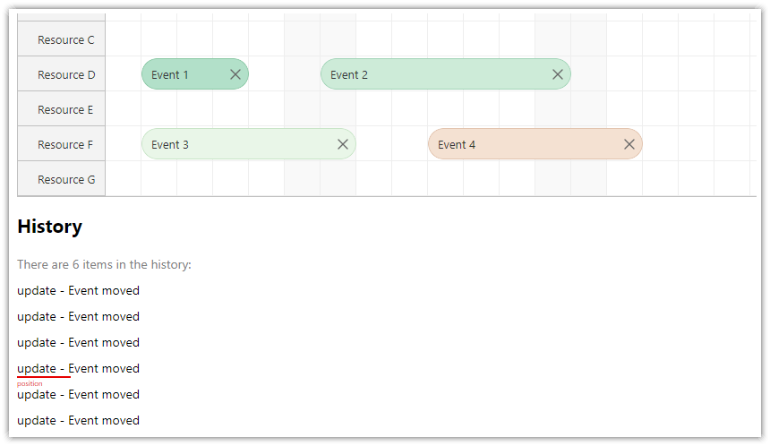 How to Display Undo-Redo History for React Scheduler