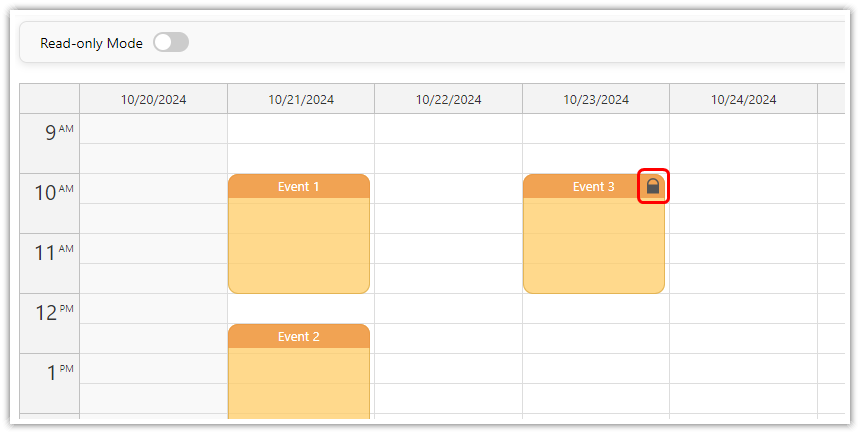 Displaying a Lock Icon for Read-Only Events in the Open-Source JavaScript Calendar