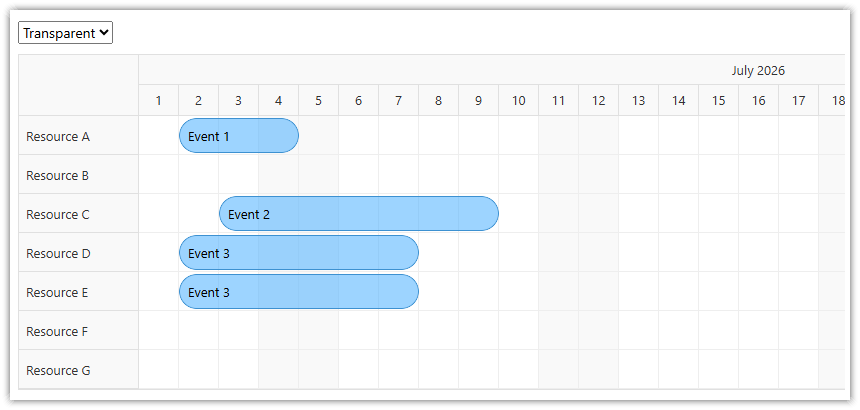 React Scheduler - Transparent CSS Theme
