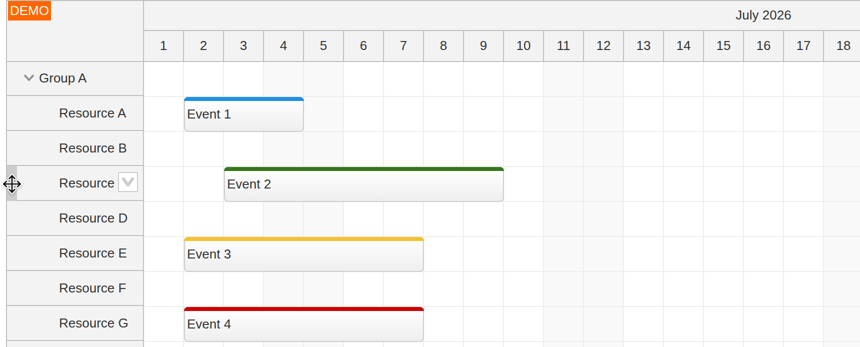 react scheduler how to move resources drag drop