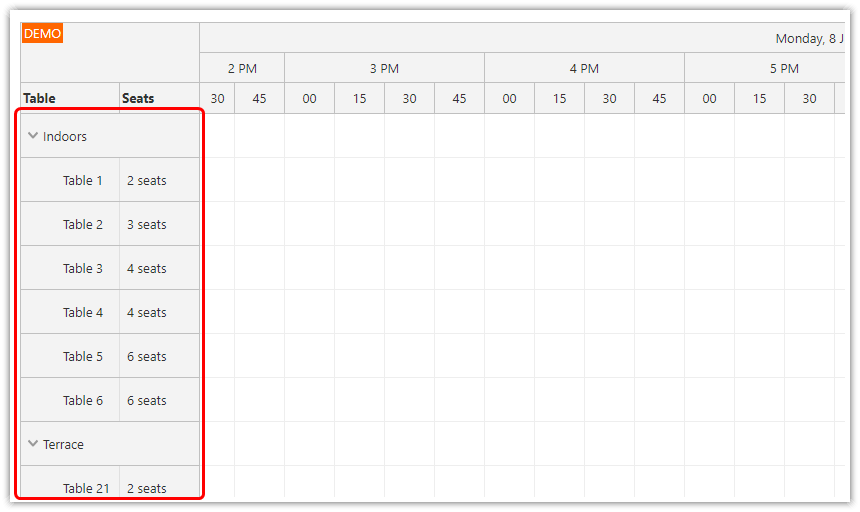 Angular Restaurant Table Reservation - Loading Table Data Angular Restaurant Table Reservation - Loading Table Data