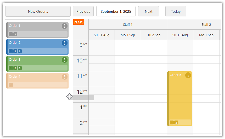 Resource Calendar for Workforce Scheduling in ASP.NET Core
