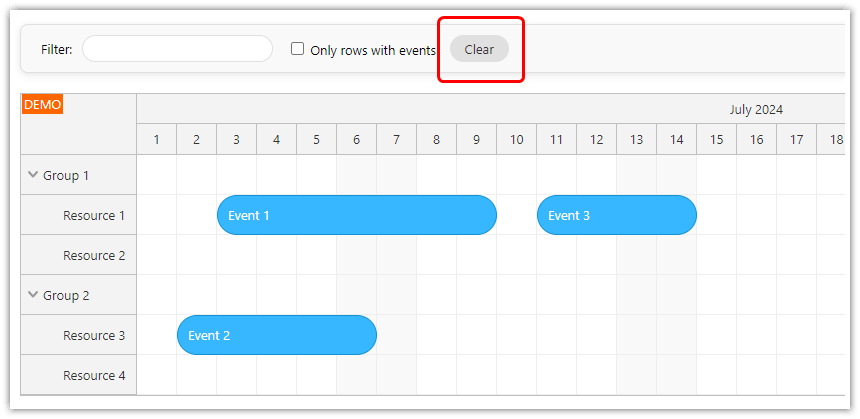 Angular Scheduler Row Filtering Clear Angular Scheduler Row Filtering Clear
