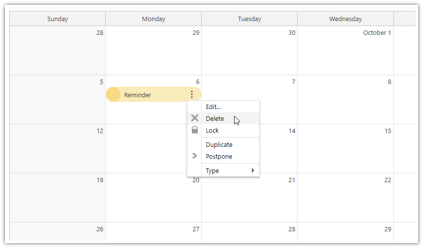 Open-Source Vue Monthly Calendar - How to Delete a Reminder Open-Source Vue Monthly Calendar - How to Delete a Reminder