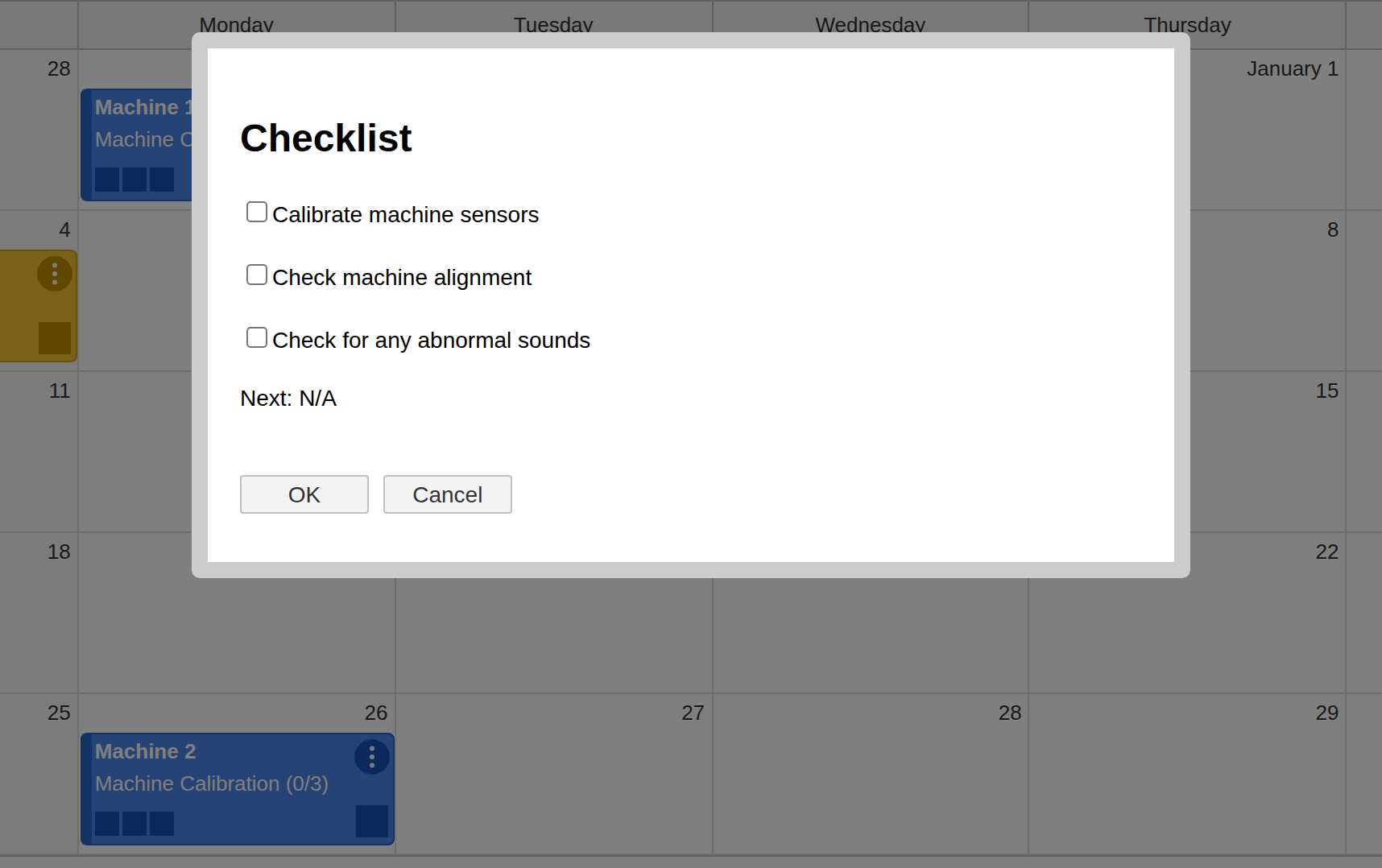 asp.net core maintenance scheduling open source checklist