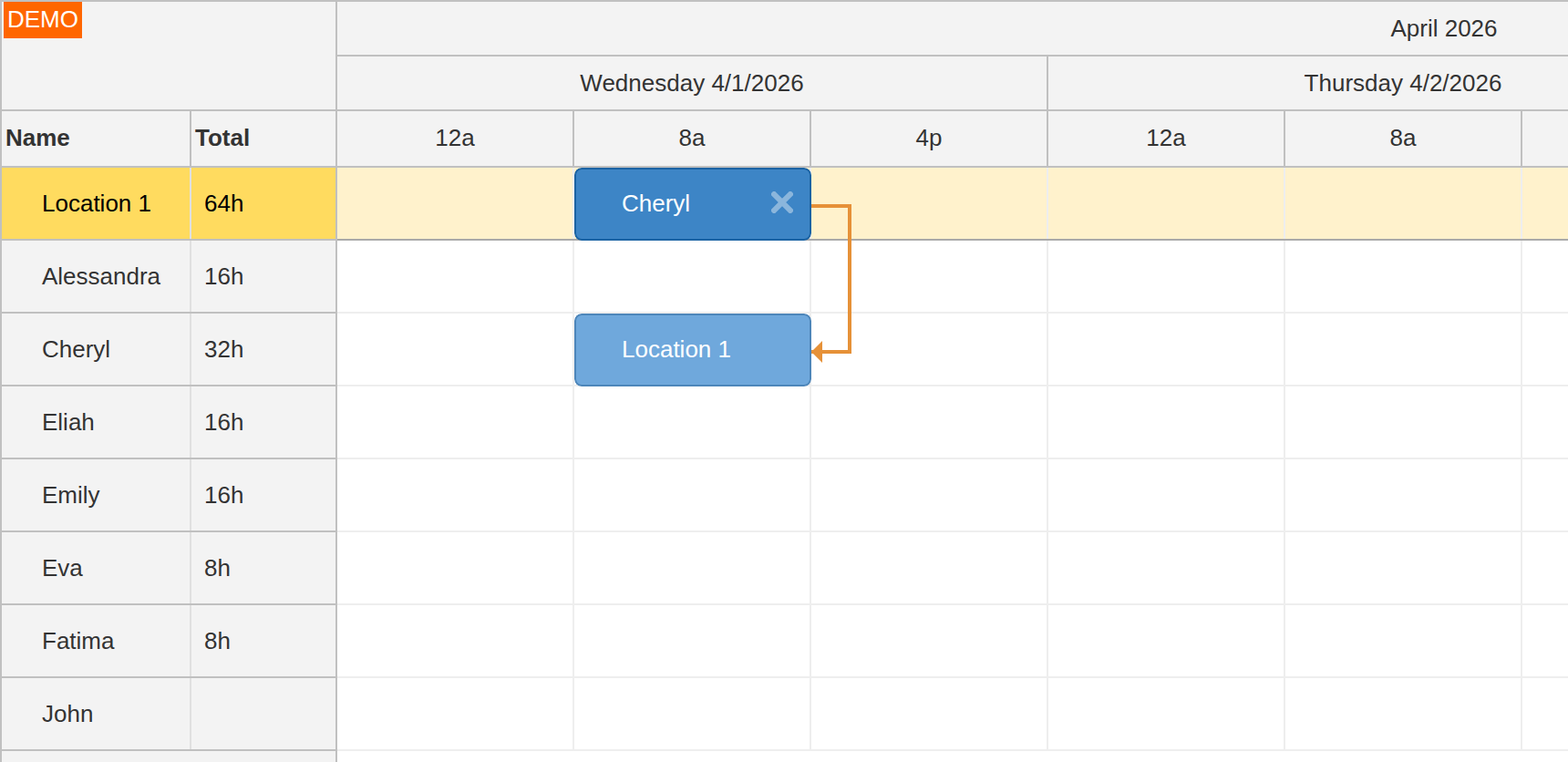 react shift scheduling application php mysql new assignment