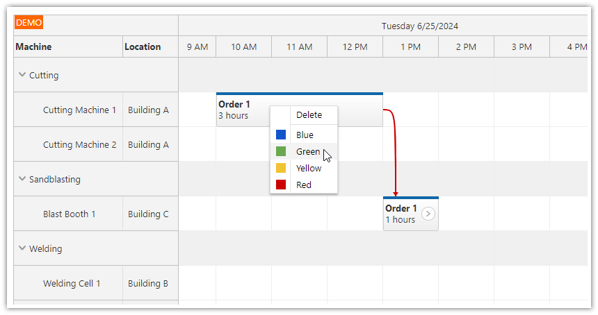 Changing Color of Scheduled Jobs (PHP Machine Job Scheduling Application)