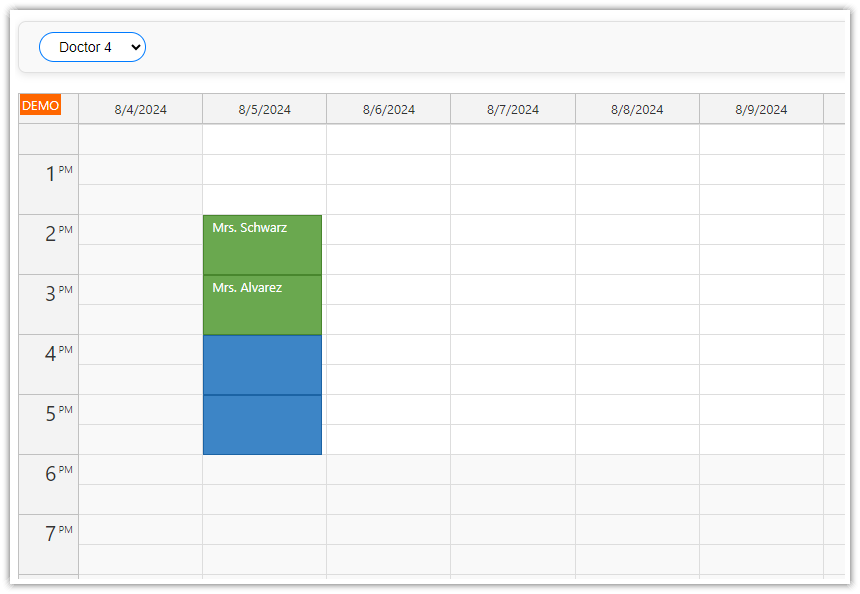HTML5 Doctor Appointment Scheduling PHP JavaScript - Appointment Administration UI for Doctors