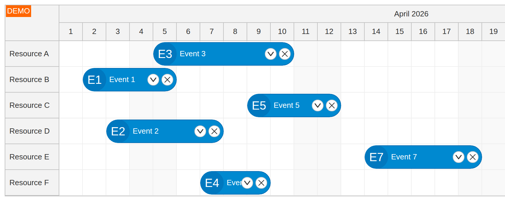 asp.net core scheduler component event styling